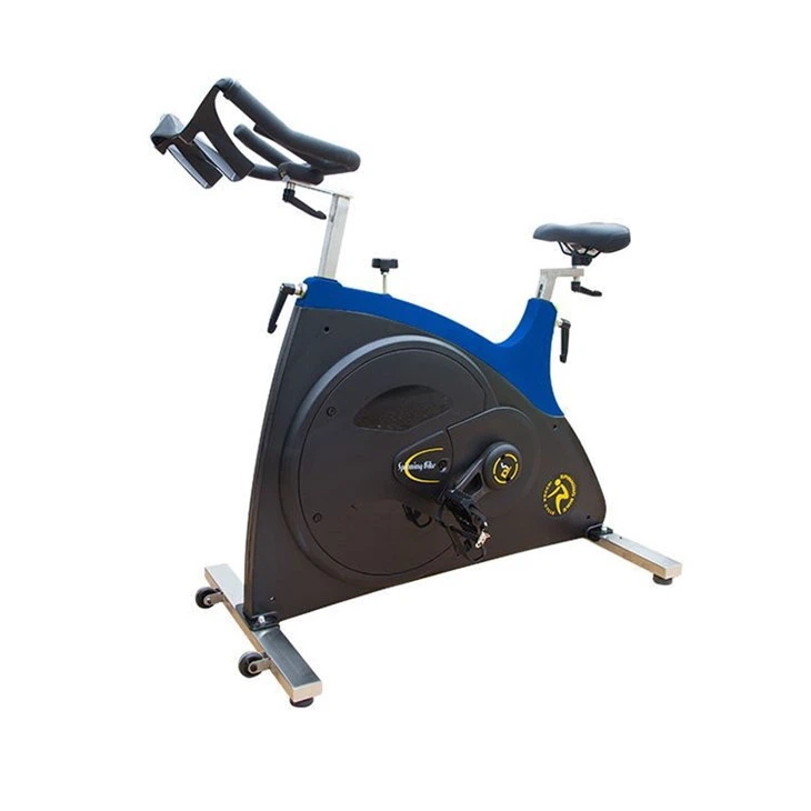 blue exercise spinning bike